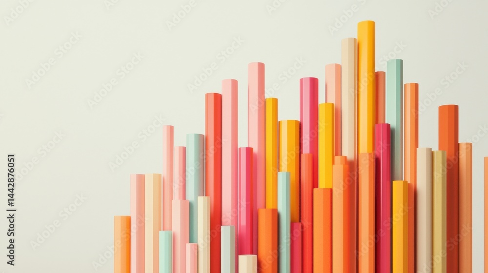 Obraz premium Rank position Concept. Colorful vertical bars creating a vibrant abstract pattern.