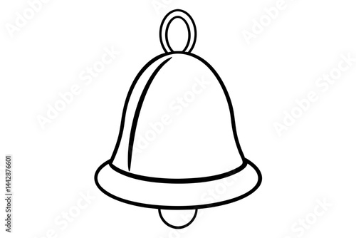 Tiny Rustic Bell Line Art Vector Illustration