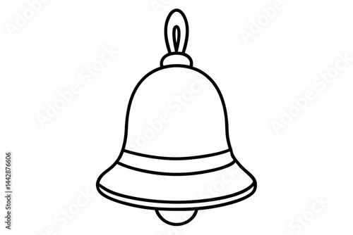 Tiny Rustic Bell Line Art Vector Illustration