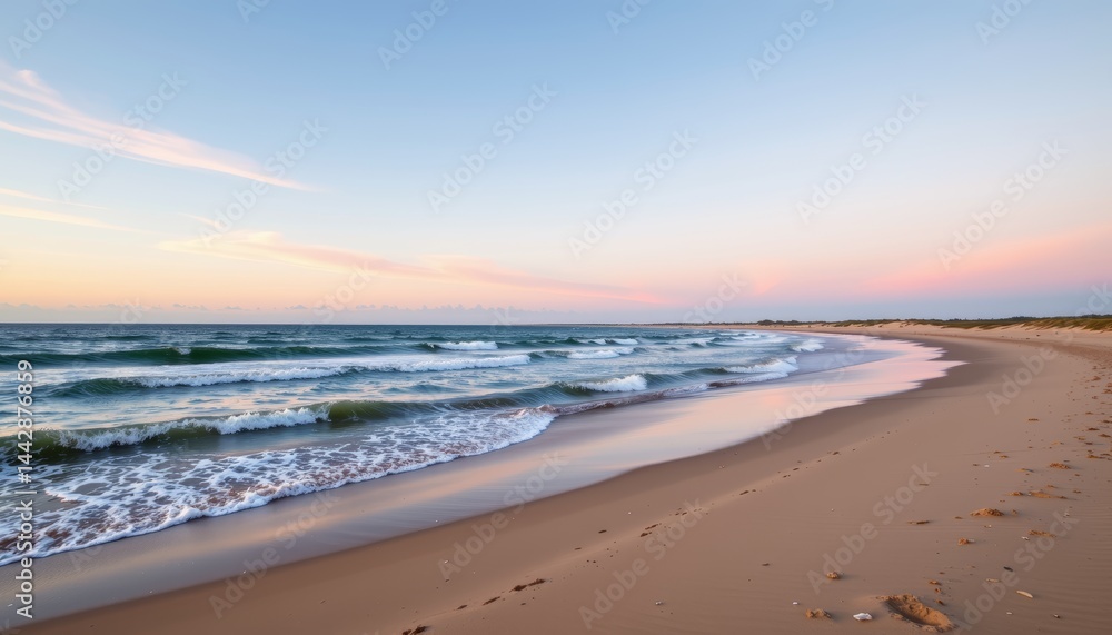 Obraz premium Serene Beach at Sunset