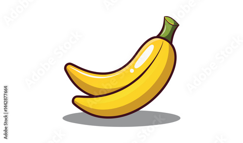 cartoon banana on white background