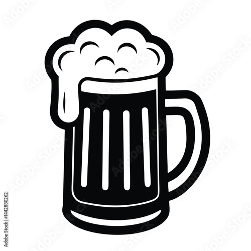 Beer mugs toasting silhouette vector design for celebration, party, cheers, pub, Oktoberfest and drink-themed decoration