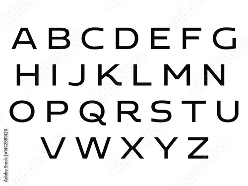 A to Z Capital Letters Alphabet – Simple Black Typography, Isolated on White Background, Vector Illustration