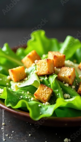 Crisp romaine, creamy Caesar, croutons, Parmesan , culinary, classic