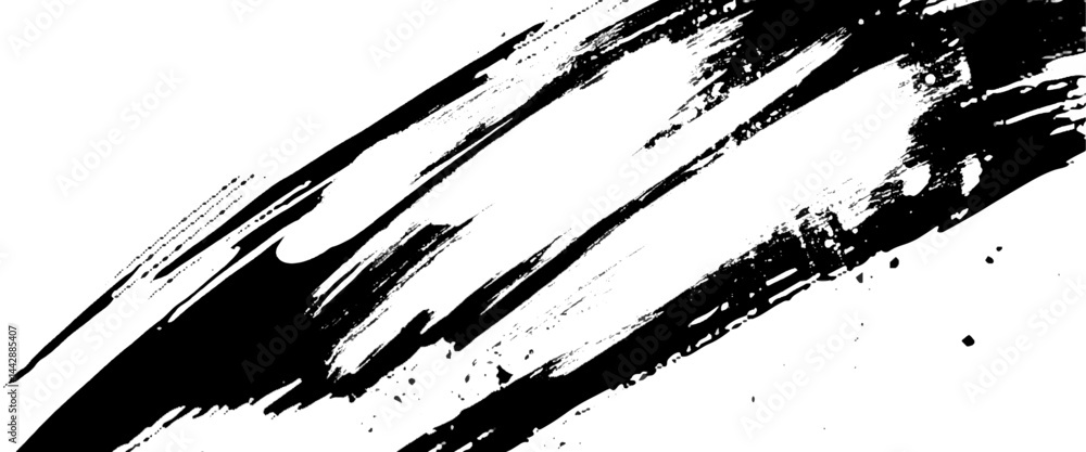 Vector style black and white grunge brush