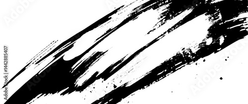 Obraz na płótnie Vector style black and white grunge brush w salonie