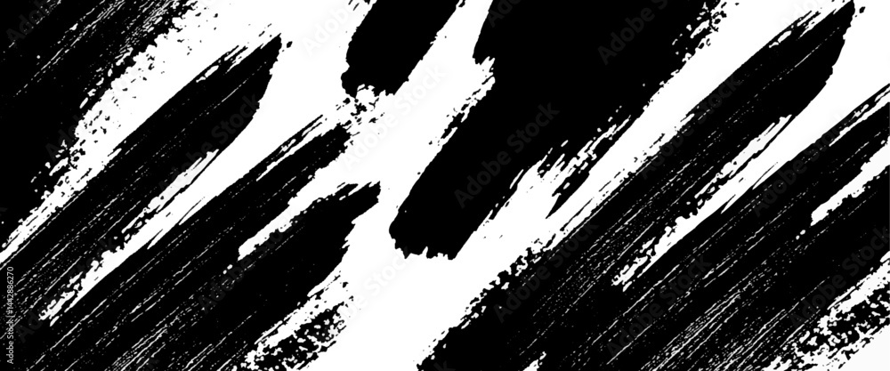 Vector style black and white grunge brush