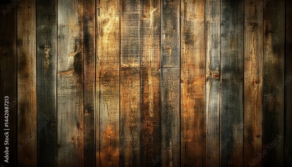 Obraz premium Weathered vertical wooden planks texture.
