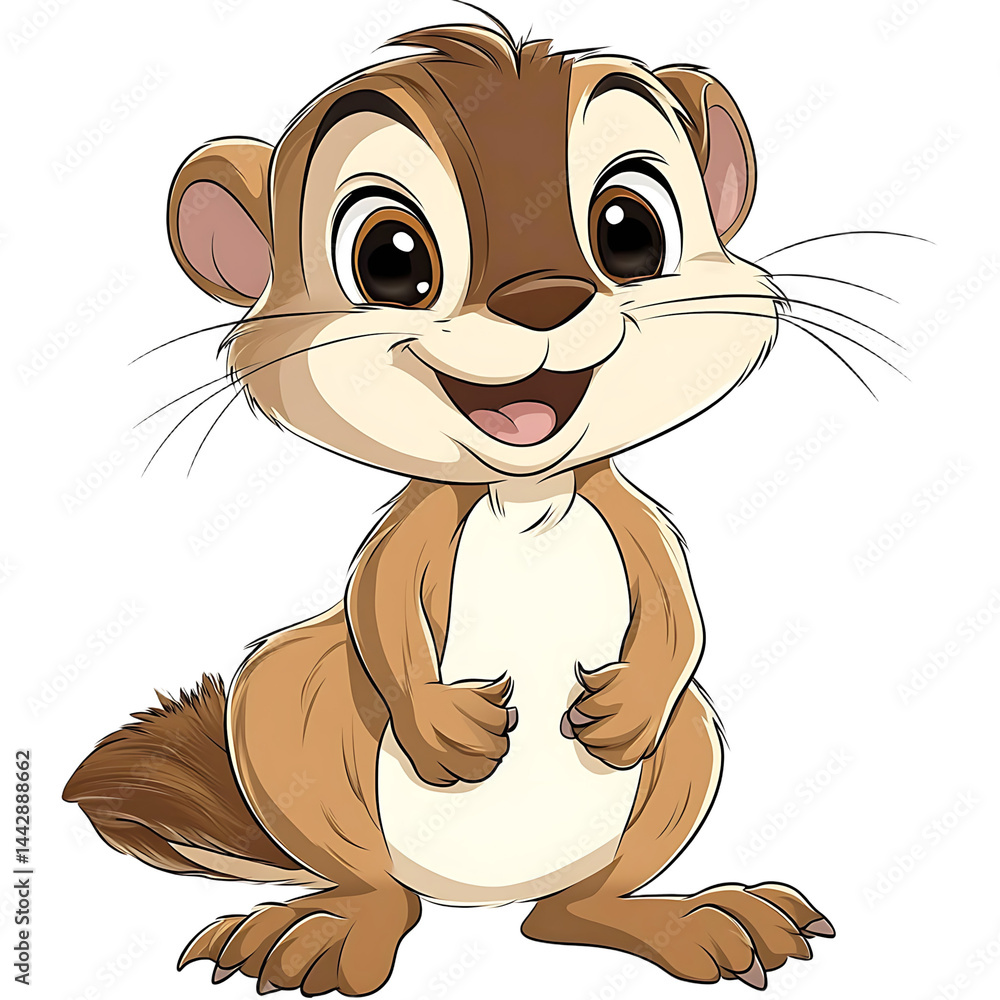 Happy Prairie Dog Cartoon Character Illustration
