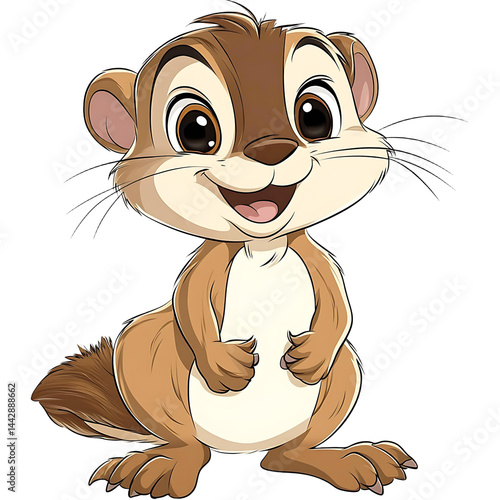 Happy Prairie Dog Cartoon Character Illustration