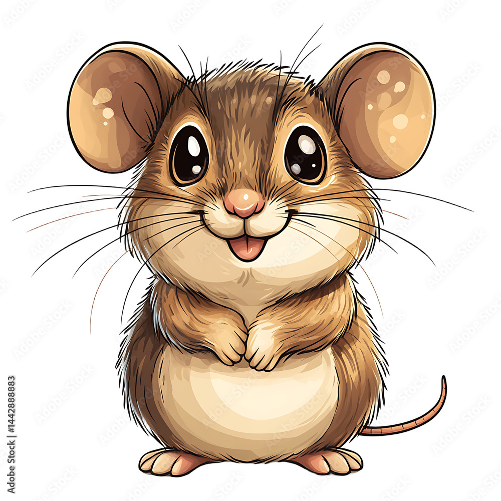 Happy Small Mouse Digital Art Big Eyes