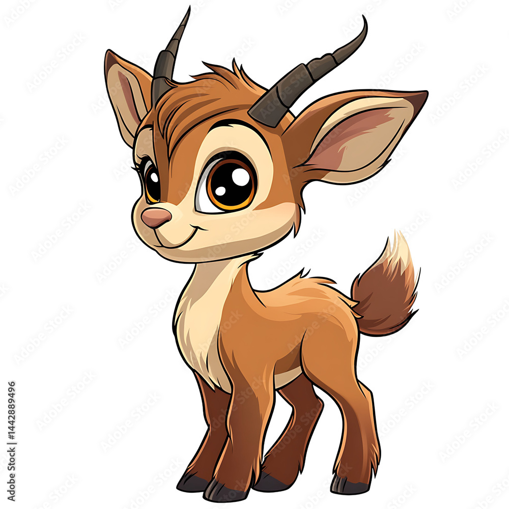 Happy Tiny Antelope Illustration