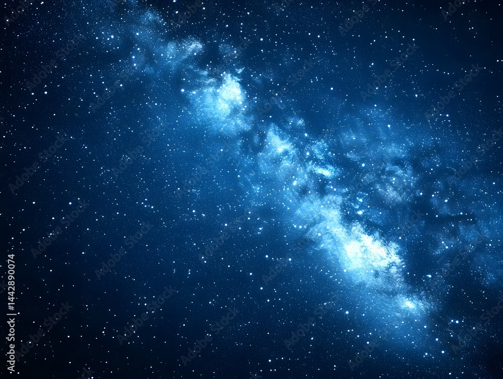 Fototapeta premium Majestic Night Sky Sparkling Stars and the Milky Way Galaxy A breathtaking view of celestial wonders