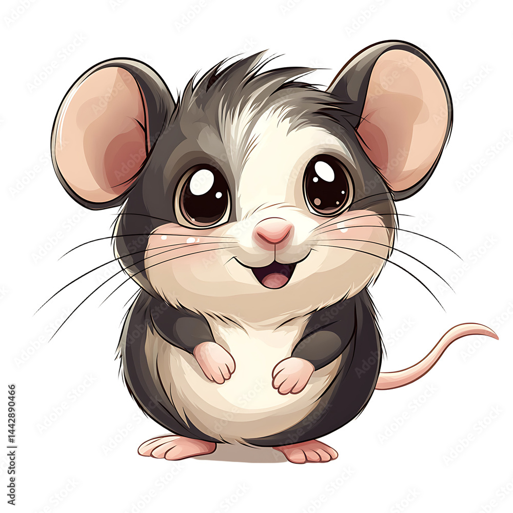 Joyful Cartoon Mouse with Big Eyes
