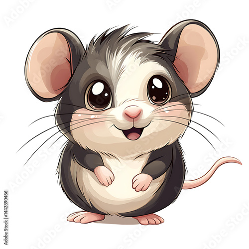 Obraz na płótnie Joyful Cartoon Mouse with Big Eyes w salonie