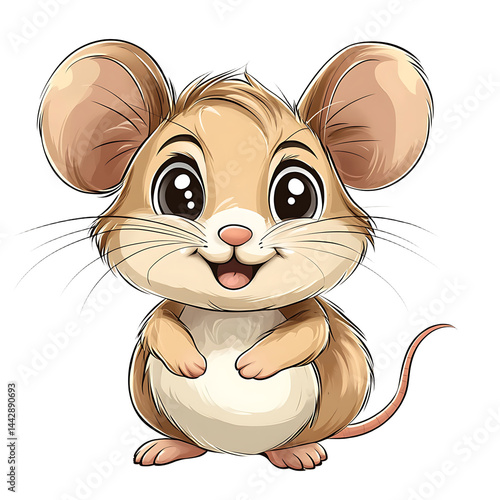 Obraz na płótnie Joyful Fluffy Tan Rodent with Big Eyes Sitting w salonie