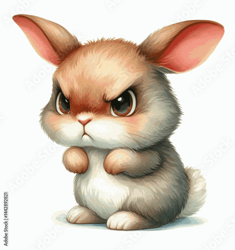 Snarl in Swirl rabbit angry isolated watercolor vector illustration svg 