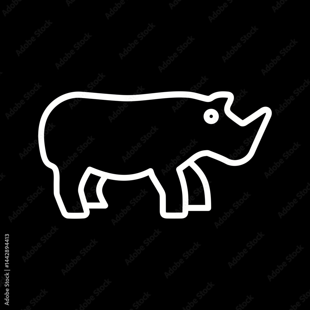 Obraz premium Rhino Vector Icon