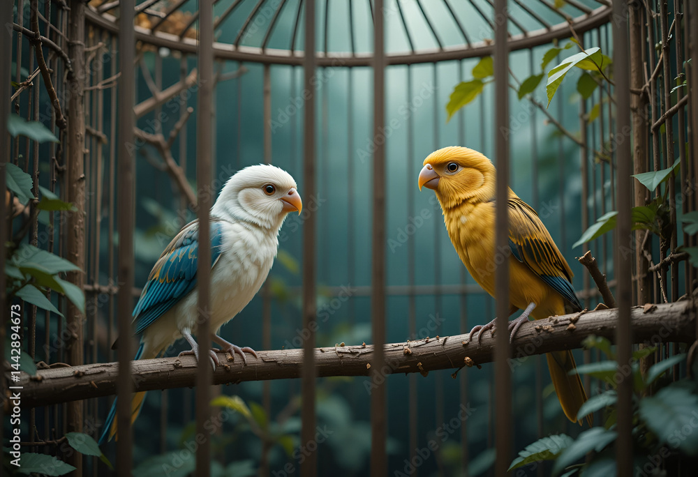 Obraz premium parrot in cage