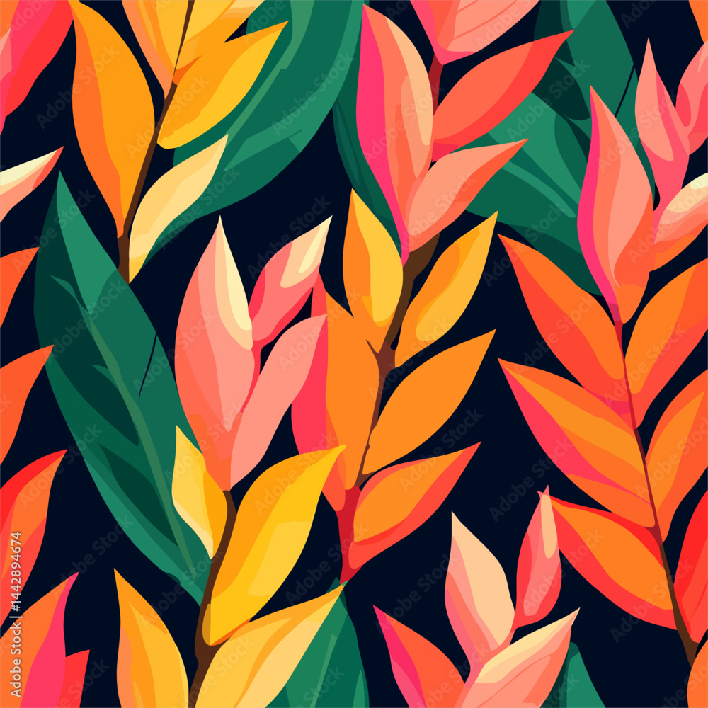 Vibrant Foliage Pattern a colorful and dynamic depiction of botanical leaves with a tropical and modern touch. Vibrant Foliage Pattern a colorful and dynamic depiction of botanical leaves with a tropical and modern touch.