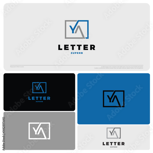 initial letter ya icon logo design template