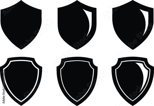Shield icon, Set of shields silhouette vector, Protect shield security icons. Shield symbol