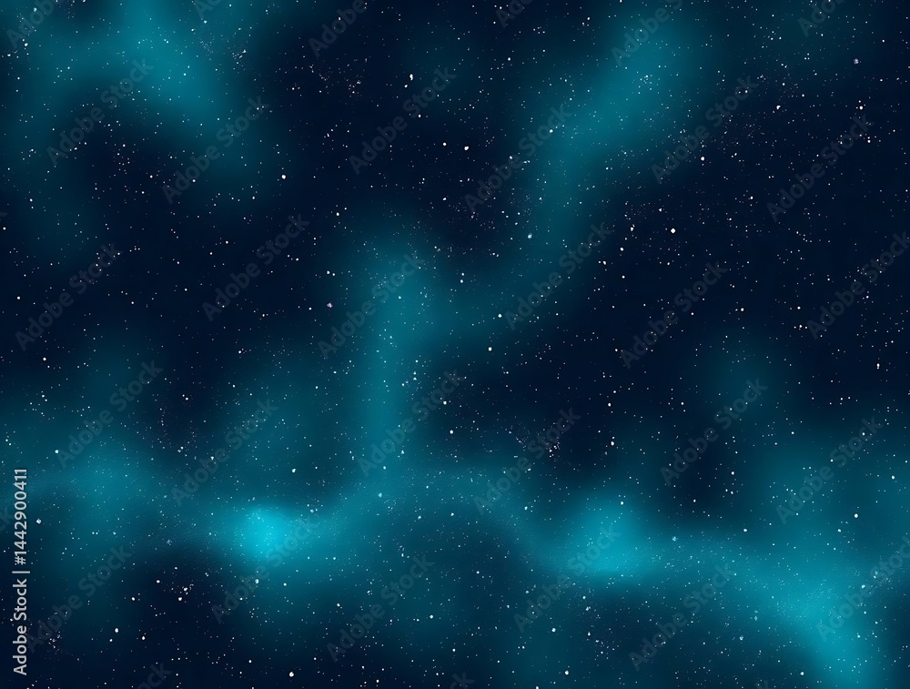 Obraz premium Teal Nebula with Cosmic Background.