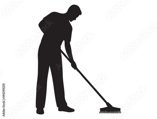 CLEANER SILHOUETTE WHITE BACKGROUND