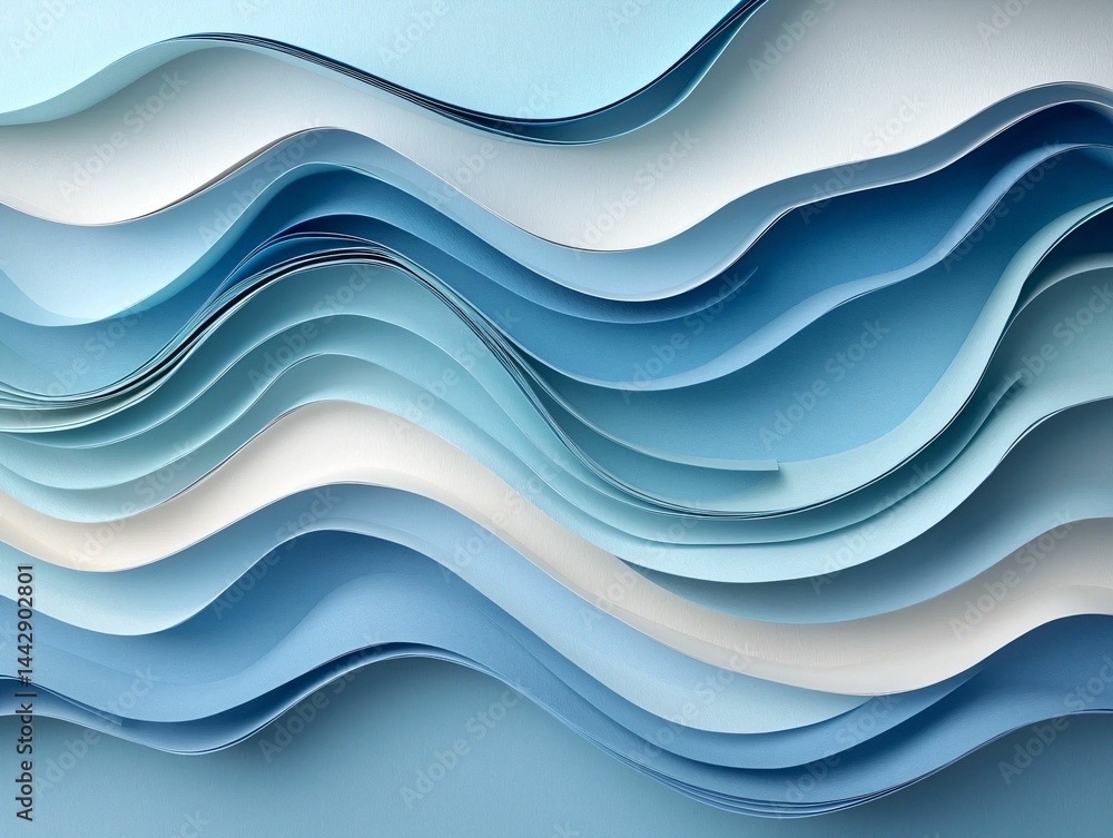 Blue Paper Waves Blue Paper Waves
