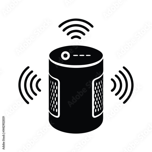 Smart Speaker System Icon Silhouette
