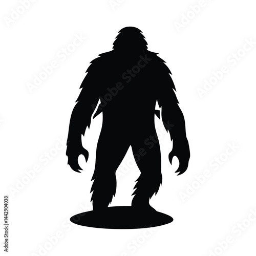 Bigfoot silhouette vector. Bigfoot silhouette isolated on a white background. Bigfoot silhouette t-shirt design Vector illustration. 