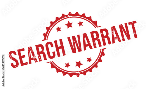 Tablou pe pânză SEARCH WARRANT rubber stamp on white background