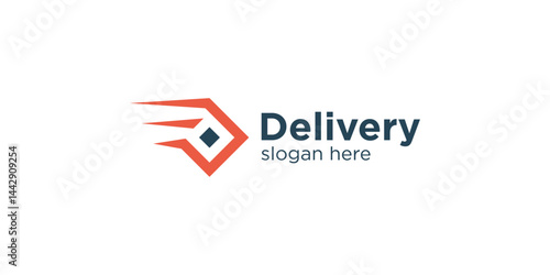 Creative simple delivery logo template. Box logistic delivery logo design vector illustration.