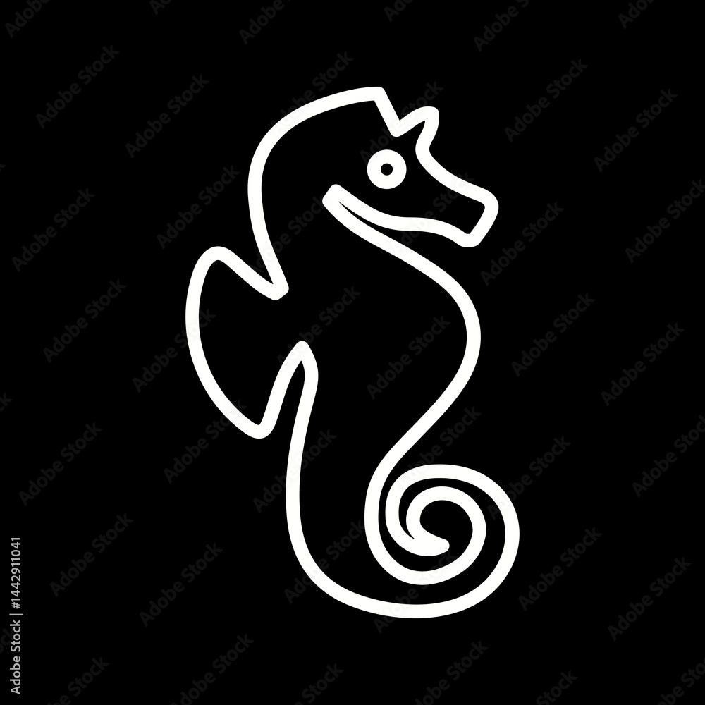 Obraz premium Sea Horse Vector Icon