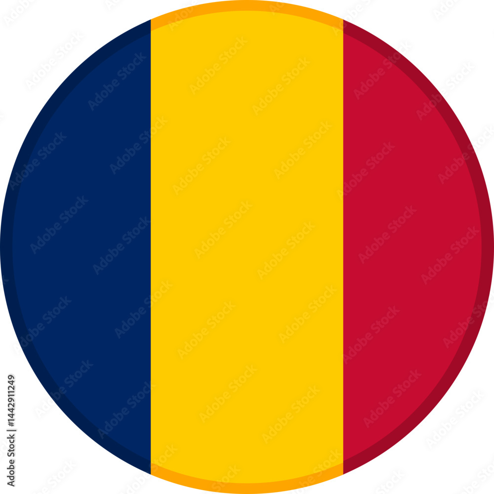 Fototapeta premium Chad Flag Badge Icon