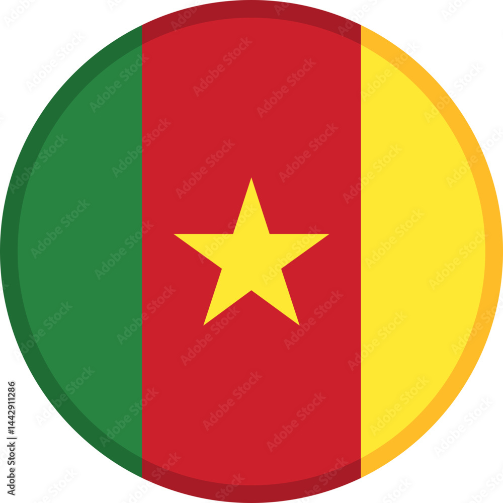 Cameroon Flag Badge Icon Cameroon Flag Badge Icon