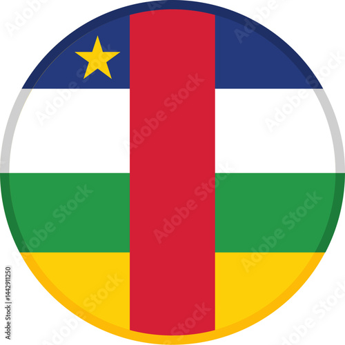 Central African Republic Flag Badge Icon