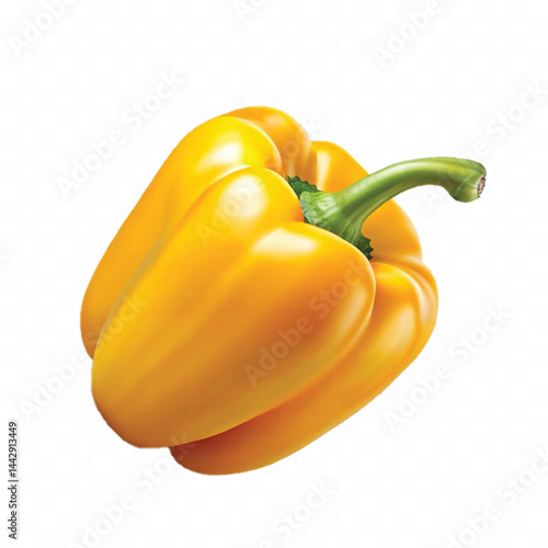 realistic 3d bell pepper or capsicum in red, green and red color style isolated on transparent background