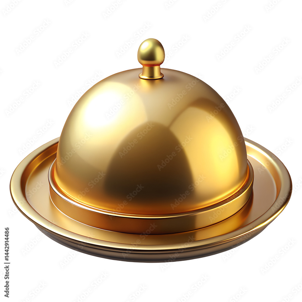 Golden serving cloche raised above empty golden plate Isolated On White Transparent Background PNG File Cut Out Social Media Advertisement Banner Label poster Download.
Golden serving cloche raised above empty golden plate Isolated On White Transparent Background PNG File Cut Out Social Media Advertisement Banner Label poster Download.