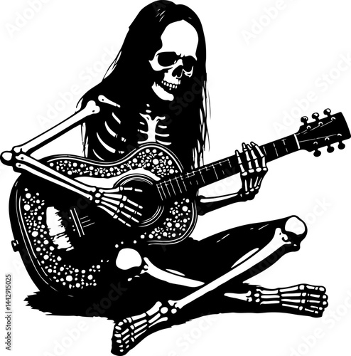 Skeleton Guitarist vector 