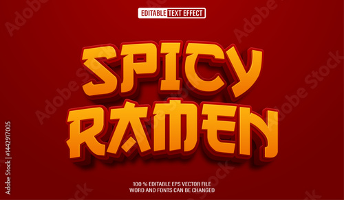 Editable 3d text style effect - Spicy Ramen text effect Template