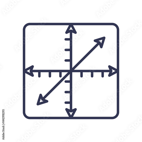 Graph with arrows showing linear relationships on a coordinate plane.