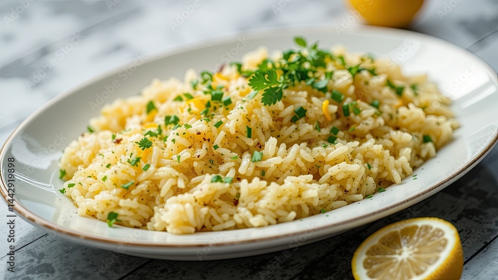 Delicate Lemon Risotto Dish - Elegant Presentation Delicate Lemon Risotto Dish - Elegant Presentation