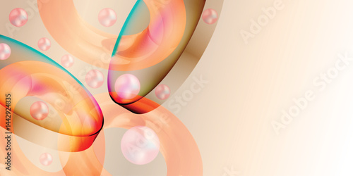 Minimalist 3D Glassmorphism Gradient Overlay Background, Geometric Circle Shapes, Abstract Glass Effect Banner Design for Brochure, Cover, Poster, Website, Header, Social Media ‍, and UI UX Design