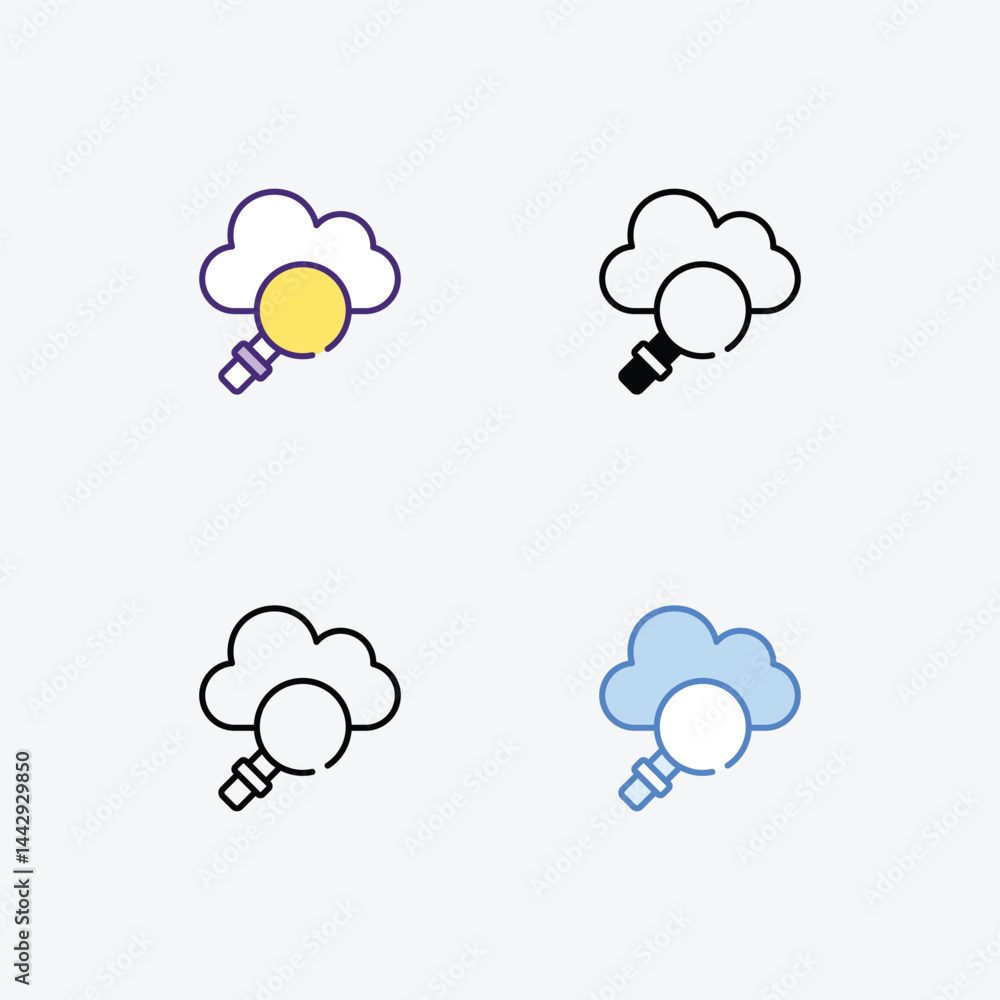 Search icons set in different style vector stock illustration Search icons set in different style vector stock illustration