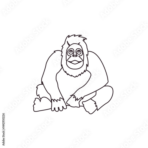 Orangutan animal vector illustration emoji symbol sign icon flat design