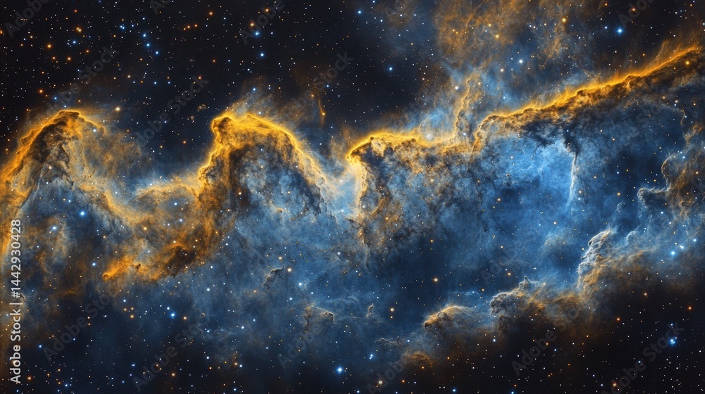 Ancient galaxy background. Mysterious stellar patterns forming ethereal cosmic dust veils captured through advanced space telescopes with high-end artistic finish perfect for scientific publications.