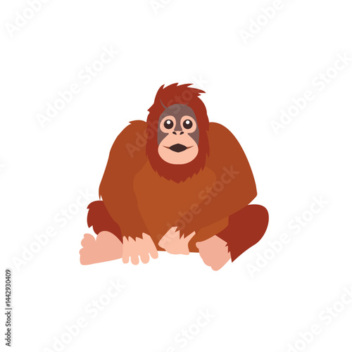 Orangutan animal vector illustration emoji symbol sign icon flat design