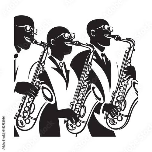 A jazz music band playing saxophone 