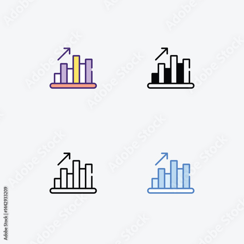 Statistic  icons set in different style vector stock illustration